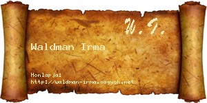 Waldman Irma névjegykártya