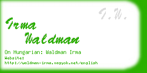 irma waldman business card